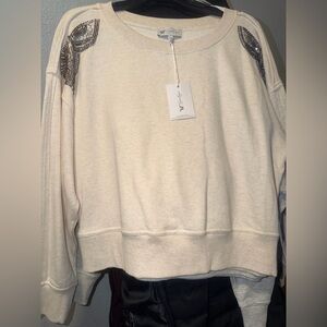 Jessica Simpson Cream Sweatshirt with Sequin Accents
